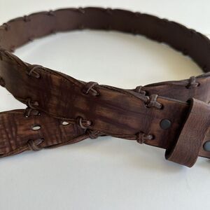 Honest By Brighton VTG Brown Leather Handmade Cowboy Belt Size 36‎